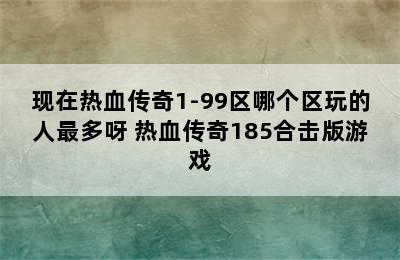 现在热血传奇1-99区哪个区玩的人最多呀 热血传奇185合击版游戏